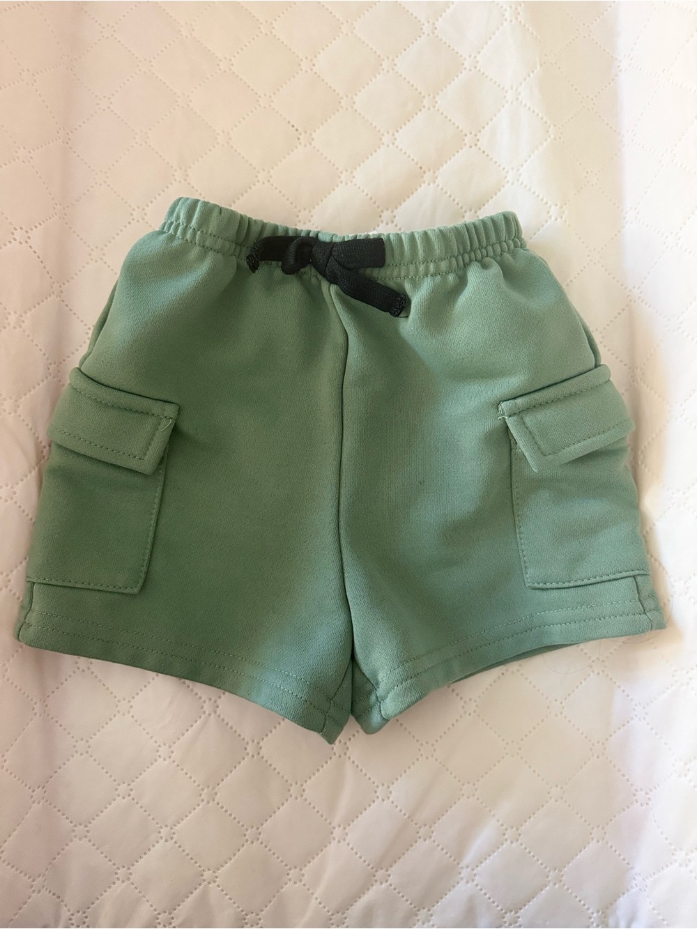2 pairs of SHEIN Elastic Waist Baby Shorts- Black and Green